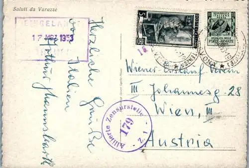 54808 - Italien - Varazze , Vele , Panorama , Zensur - gelaufen 1953