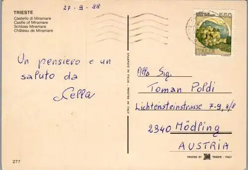 54832 - Italien - Trieste , Castello di Miramare - gelaufen 1988