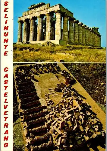 54835 - Italien - Selinunte , Castelvetrano , Tempio di Giunone , Plastico prima della ricostruzione - gelaufen 1980
