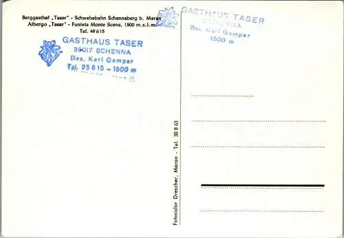 54841 - Italien - Schenna , Gasthof Taser , Schwebebahn Schennaberg , Albergo Taser , Funivia Monte Scena