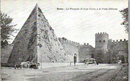 54866 - Italien - Rom , La Piramide di Cajo Cestio e la Porta Ostiense - nicht gelaufen