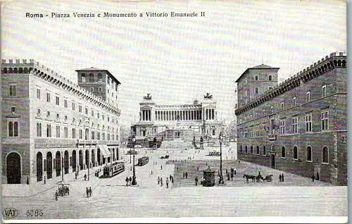 54886 - Italien - Rom , Piazza Venezia e Monumento a Vittorio Emanuelle II - nicht gelaufen