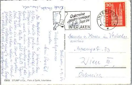 54943 - Schweiz - Interlaken , Eiger , Mönch und Jungfrau - gelaufen 1964