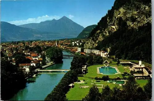 54945 - Schweiz - Interlaken , Unterseen , Thunersee , Niesen - gelaufen 1972