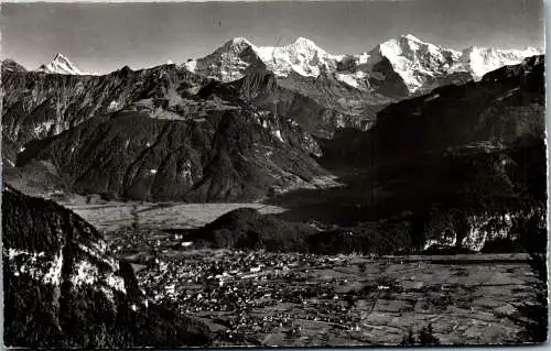 54951 - Schweiz - Interlaken , Schreckhorn , Finsteraarhorn , Eiger , Mönch , Jungfrau , Ebnetluh - gelaufen 1966