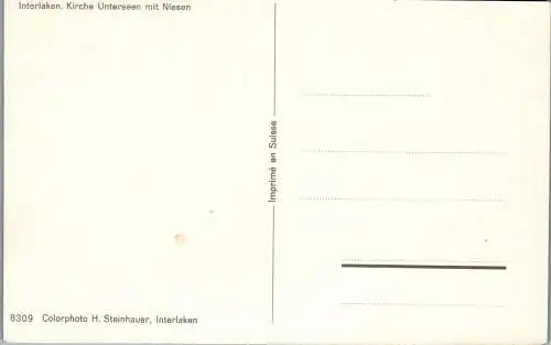 54959 - Schweiz - Interlaken , Kirche , Unterseen mit Niesen - nicht gelaufen