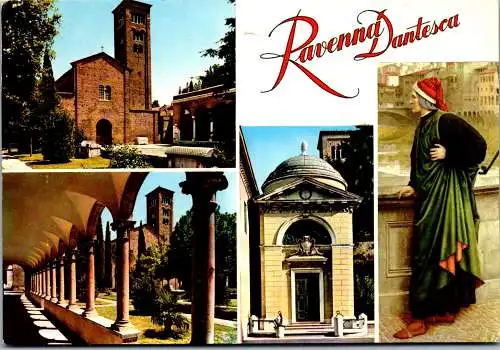 54992 - Italien - Ravenna , Dantesca , Basilica di S. Francesco , Tomba di Dante , Mehrbildkarte - gelaufen 1985