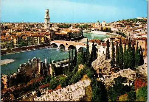 55003 - Italien - Verona , Panorama - gelaufen 1980