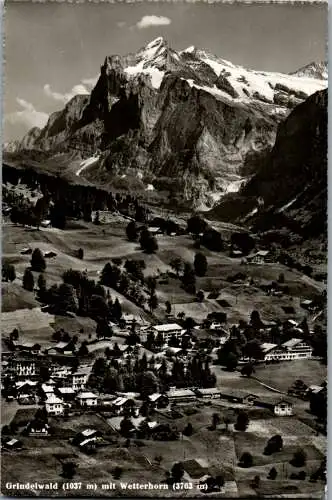 55034 - Schweiz - Grindelwald , mit Wetterhorn , Panorama - gelaufen