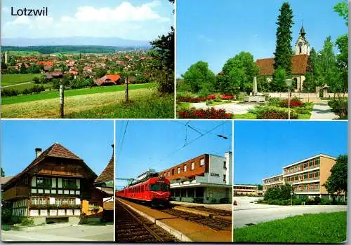 55046 - Schweiz - Lotzwil , Stöckli , Bahnhof , Schulhaus , Mehrbildkarte - gelaufen 1980