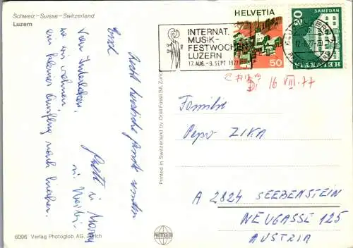 55047 - Schweiz - Luzern , Mehrbildkarte - gelaufen 1977