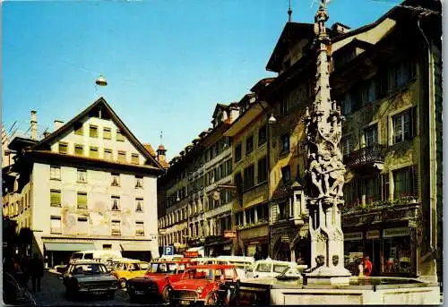 55050 - Schweiz - Luzern , Der Weinplatz - gelaufen 1976