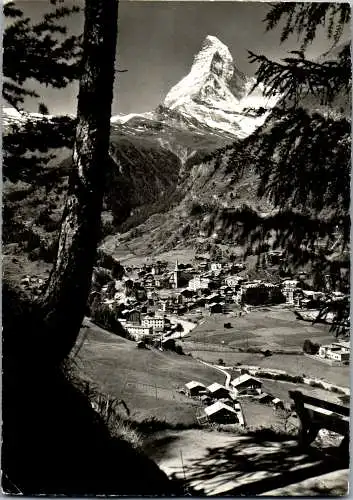 55056 - Schweiz - Zermatt , mit Matterhorn - gelaufen 1960