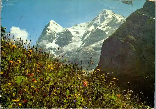 55067 - Schweiz - Mürren , Eigen und Mönch - gelaufen 1966