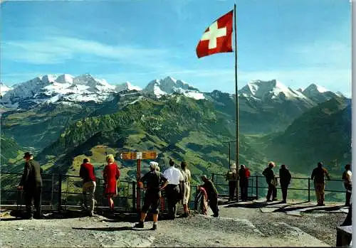 55069 - Schweiz - Niesen Kulm , Blümlisalp Gruppe , Doldenhorn , Balmhorn , Altelshorn , Rinderhorn - 1975