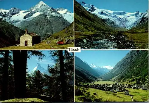 55093 - Schweiz - Täsch , im Mattertal , Täschalp , Matterhorn , Rimpfischhorn - gelaufen 1980