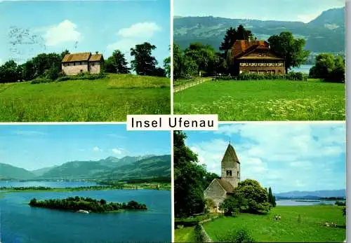 55102 - Schweiz - Insel Ufenau , Kapelle , Gasthaus , Mehrbildkarte - gelaufen 1983