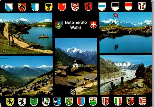 55107 - Schweiz - Bettmeralp , Bettmersee , Blausee , Grosser Aletschgletscher - gelaufen 1982