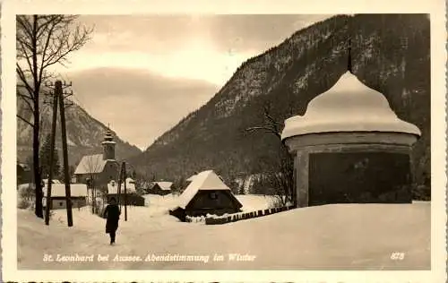 55130 - Steiermark - St. Leonhard , bei Aussee , Winter , Abendstimmung - gelaufen 1941