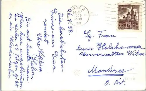 55137 - Steiermark - Graz , Landhaushof , Hauptplatz , Stadtpark , Schloßberg - gelaufen 1958