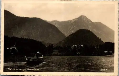 55155 - Steiermark - Grundlsee , Panorama , Schiff - gelaufen 1942