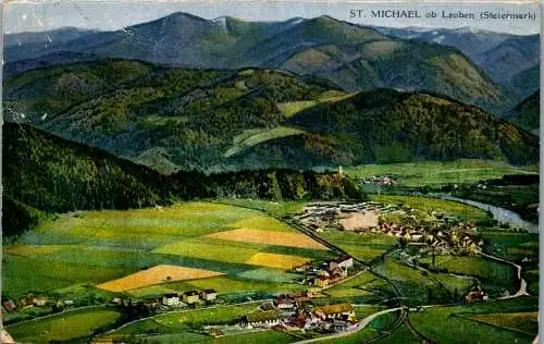 55191 - Steiermark - St. Michael , ob Leoben , Panorama - gelaufen 1918