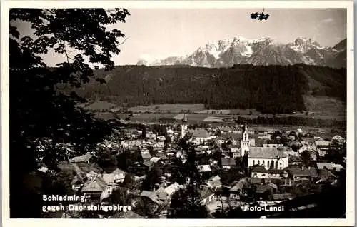 55192 - Steiermark - Schladming , gegen Dachsteingebirge - gelaufen 1957