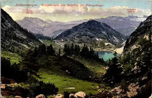 55208 - Steiermark - Tauplitz , Schwarzensee am Salzsteig im Toten Gebirge , Kamp , Dachstein - gelaufen 1916