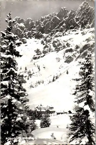 55232 - Salzburg - Hochkönig , Arthurhaus gegen die Mandlwand - gelaufen 1964