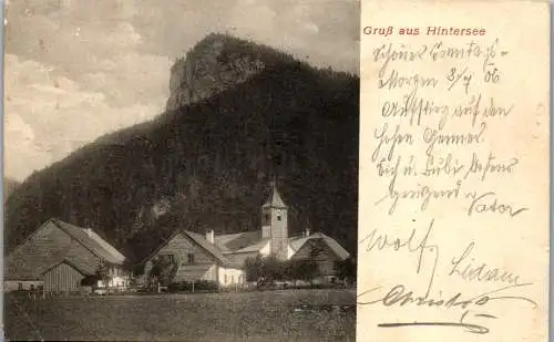 55235 - Salzburg - Hintersee , Gruss aus , Panorama - gelaufen 1906