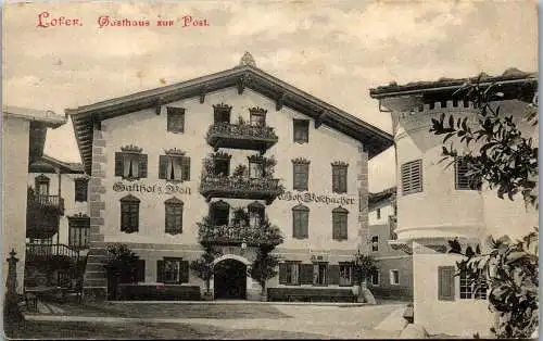 55239 - Salzburg - Lofer , Gasthaus zur Post , Johann Poschacher - gelaufen 1907