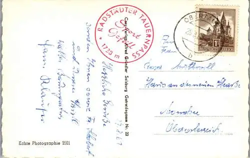 55258 - Salzburg - Radstadt , Grünwaldkopf , Gnadenfall , Krummschnabel See , Kehrbühelkreuz  - gelaufen 1961