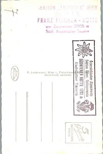 55262 - Salzburg - Untertauern , Südwiener Hütte , Südwienerhütte , Spirzingerkogel , Radstädter Tauern 1962