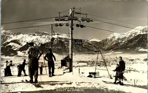 55268 - Salzburg - Saalfelden , am Steinernen Meer , Schilift am Kühbühel , Ski - gelaufen 1960