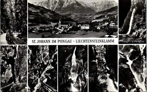 55278 - Salzburg - St. Johann , im Pongau , Liechtensteinklamm , Mehrbildkarte - gelaufen 1963