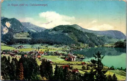 55284 - Salzburg - St. Gilgen , Panorama - gelaufen 1912