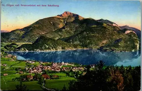 55286 - Salzburg - St. Gilgen , und Brunnwinkel mit dem Schafberg - gelaufen 1930