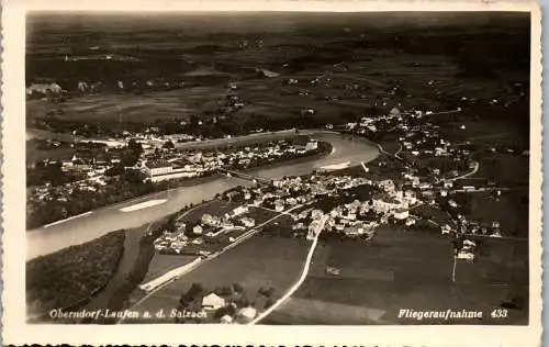 55297 - Salzburg - Oberndorf , Laufen an der Salzach , Fliegeraufnahme - gelaufen