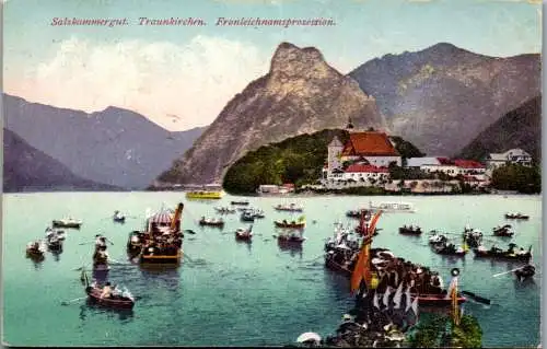 55307 - Oberösterreich - Traunkirchen , Frohnleichnamsprozession - gelaufen 1915