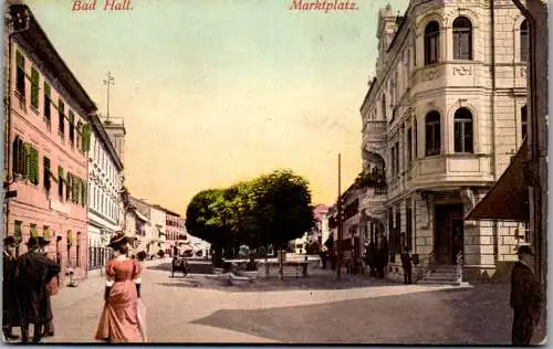 55332 - Oberösterreich - Bad Hall , Marktplatz - gelaufen