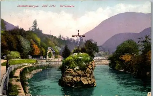 55354 - Oberösterreich - Bad Ischl , Kreuzstein - gelaufen 1906