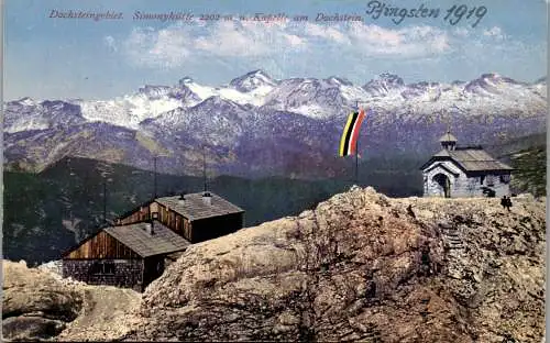 55369 - Oberösterreich - Dachstein , Simonyhütte , Kapelle am Dachstein , Simony Hütte - nicht gelaufen 1916