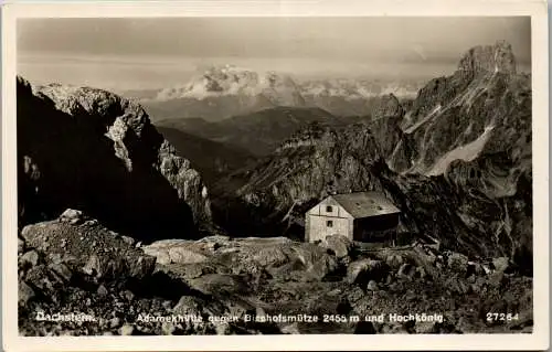 55382 - Oberösterreich - Dachstein , Adamekhütte gegen Bischofsmütze und Hochkönig - nicht gelaufen