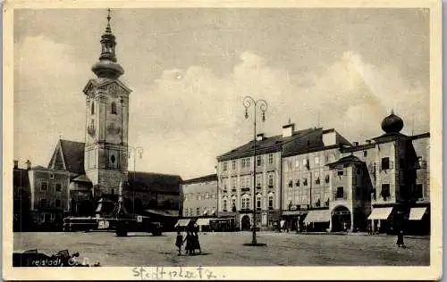 55407 - Oberösterreich - Freistadt , Stadtplatz , Hauptplatz , Feldpost - gelaufen 1942