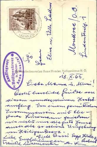 55444 - Niederösterreich - Heiligenkreuz , Stiftskirche u. Deifaltigkeitssäule von Giuliani - gelaufen 1965