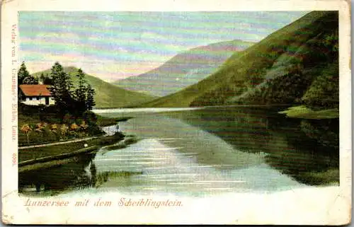 55457 - Niederösterreich - Lunz am See , Lunzersee mit dem Scheiblingstein - nicht gelaufen