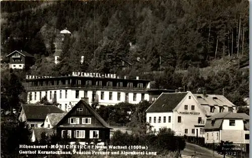 55458 - Niederösterreich - Mönichkirchen , am Wechsel , Gasthof Kernstockhaus , Pension Prenner , Hotel Lang