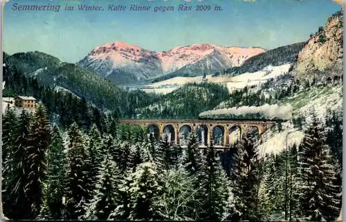 55466 - Niederösterreich - Semmering , im Winter , Kalte Rinne gegen Rax , Viadukt - gelaufen 194