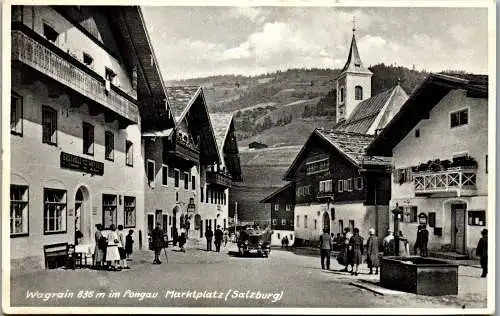 55496 - Salzburg - Wagrein , bei St. Johann , Marktplatz , Gasthaus , Metzger - gelaufen 1931