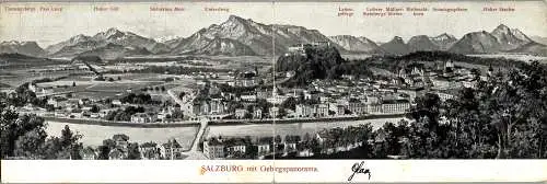 55521 - Salzburg - Salzburg , mit Gebirgspanorama , Hotel Bahnhof Elisabethstrasse - gelaufen 1908